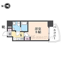 TLRレジデンス高井田 7階1Kの間取り