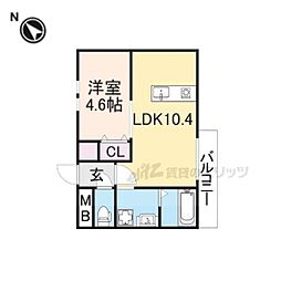 ウィンドヒル御殿山II 3階1LDKの間取り