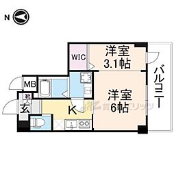 プラリア磯島 3階1Kの間取り