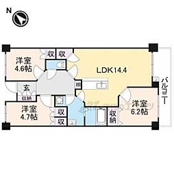 セルヴェール 4階3LDKの間取り