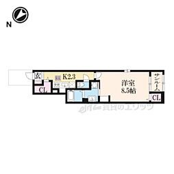京阪本線 光善寺駅 徒歩11分の賃貸アパート 1階1Kの間取り