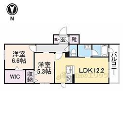 ノーヴェ　エレガンテ 1階2LDKの間取り