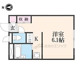 レオパレスヒライ 1Kの間取図画像