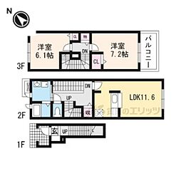 フラワータウンベルフラワー 2LDKの間取図画像