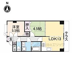 カルチェ清水谷 2LDKの間取図画像