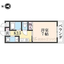サニーウェル新石切 1Kの間取図画像