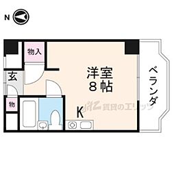 モンシャンブル ワンルームの間取図画像