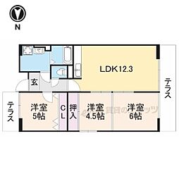 シャルル津田 3LDKの間取図画像