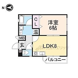 INOVE若江北 1LDKの間取図画像