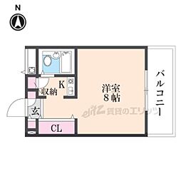 アルカディア・枚方 1Kの間取図画像