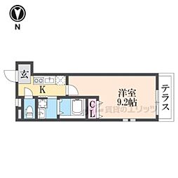 フジパレス岩田町ノース 1Kの間取図画像
