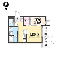 リアフラッツ香里園NORTH 1LDKの間取図画像