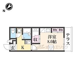 レオパレス愛 1Kの間取図画像