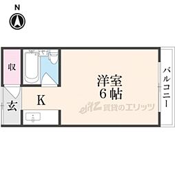 プレアール星田 ワンルームの間取図画像