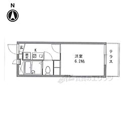 レオパレスオキツモ 1Kの間取図画像