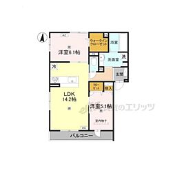 K.レジデンス・ビュー2 2LDKの間取図画像