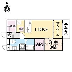 ボンヌシャンス 1LDKの間取図画像