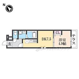 フジパレス萱島信和町1番館 1DKの間取図画像