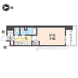 LUXENAKADOMA 1Kの間取図画像
