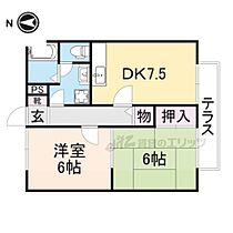 奈良県生駒市西松ケ丘（賃貸アパート2DK・1階・45.36㎡） その2