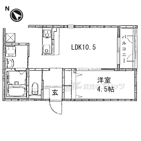 大阪府枚方市宇山町(賃貸アパート1LDK・3階・35.21㎡)の写真 その2