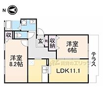 奈良県橿原市常盤町（賃貸アパート2LDK・1階・58.79㎡） その2