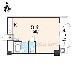 ビクトワール桜井 2階ワンルームの間取り