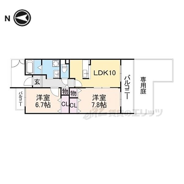 サニーコートほんまち 201｜奈良県大和高田市南本町(賃貸マンション2LDK・2階・59.08㎡)の写真 その2