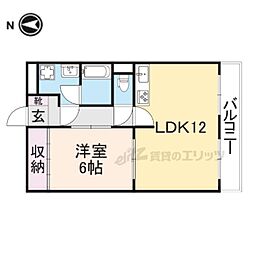 サンプラザ南京終 3階1LDKの間取り