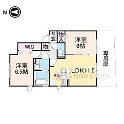 エスポワール 1階2LDKの間取り