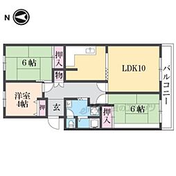 近鉄奈良線 新大宮駅 徒歩14分の賃貸マンション 5階3LDKの間取り