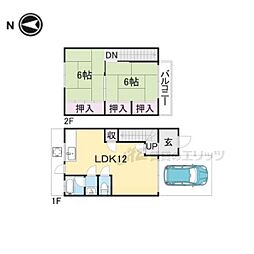 コンフォルト蔵之宮 2階2LDKの間取り