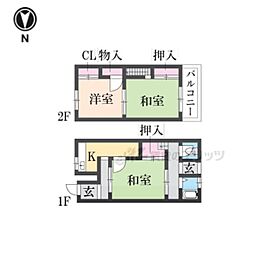 エクセルハイツ礒野 2階3Kの間取り