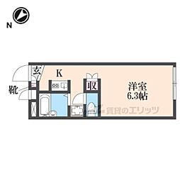 近鉄奈良線 富雄駅 バス6分 帝塚山南一丁目下車 徒歩4分の賃貸アパート 2階1Kの間取り