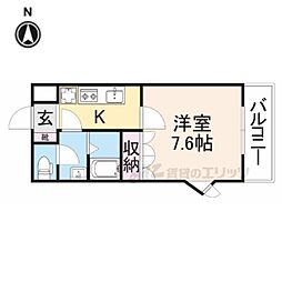 チェリーコーポ 2階1Kの間取り