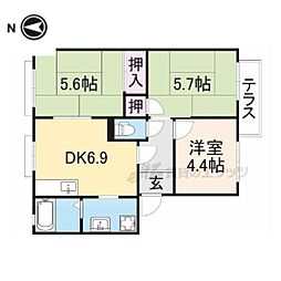 JR桜井線 柳本駅 徒歩4分の賃貸アパート 2階3DKの間取り
