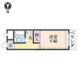 ヴィラたかまつ 1Kの間取図画像