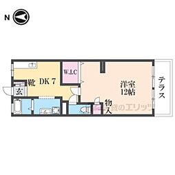 ＫＯＵＲＡＮ 1階1DKの間取り