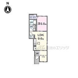JR桜井線 京終駅 徒歩26分の賃貸アパート 1階1LDKの間取り