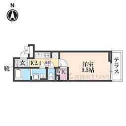 近鉄大阪線 五位堂駅 徒歩7分の賃貸アパート 1階1Kの間取り