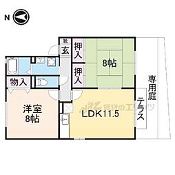 ソシア　Ａ棟Ｂ棟 1階2LDKの間取り