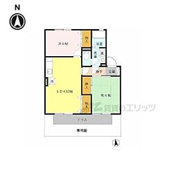 カサベルテ　Ｃ棟 1階2LDKの間取り