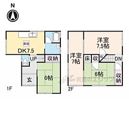 近鉄南大阪線 浮孔駅 徒歩14分の賃貸一戸建て 2階4DKの間取り