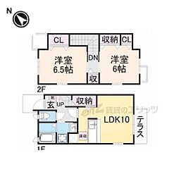 近鉄南大阪線 岡寺駅 徒歩13分の賃貸アパート 1階2LDKの間取り