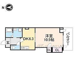 近鉄橿原線 大和八木駅 徒歩7分の賃貸マンション 6階1DKの間取り