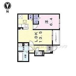 近鉄天理線 前栽駅 徒歩14分の賃貸アパート 2階2LDKの間取り