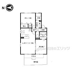 コート宮ノ下 1階2LDKの間取り