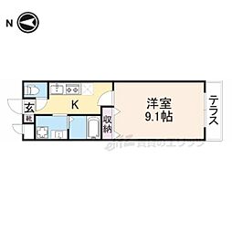 ファインパーク 2階1Kの間取り