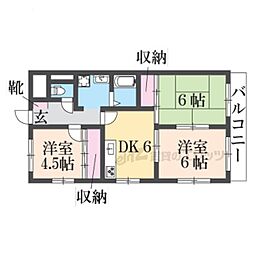 アイマンション吉野二番館 3DKの間取図画像