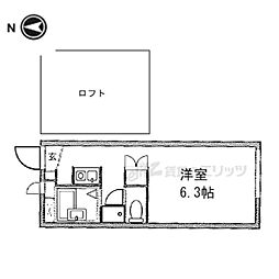 レオパレスR169サクライ 1Kの間取図画像